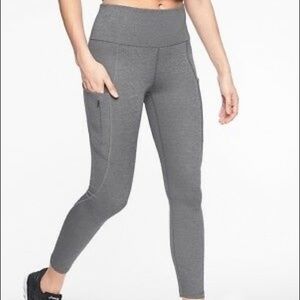 ATHLETA salutation stash pocket tight legging grey